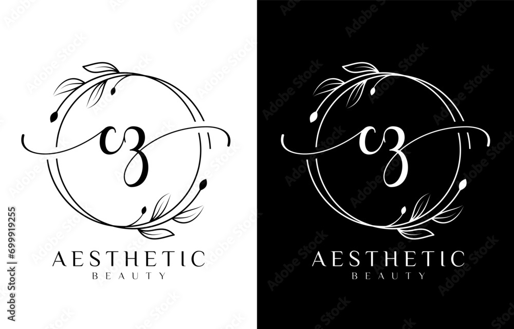 Fototapeta premium Letter Z Beauty Logo with Flourish Ornament