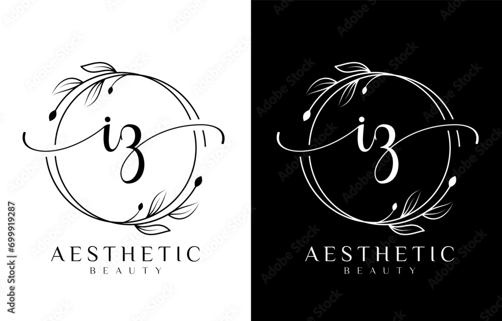 Naklejka premium Letter Z Beauty Logo with Flourish Ornament