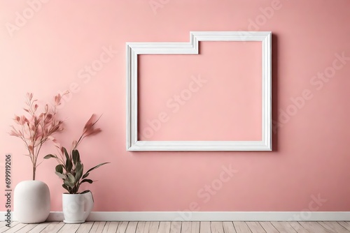 multicolor frame with empty space decorated on the wall beautifully articulated with the paint wall in pink white red green magenta yellow and black color frame hanging on the wall with text copy 