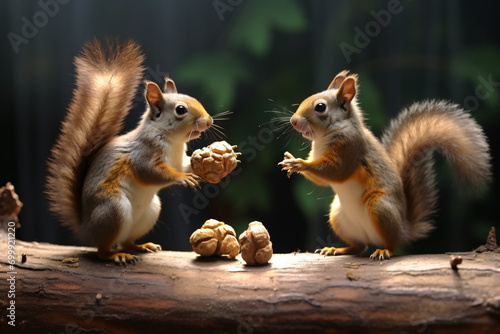 Male squirrels share food with each other