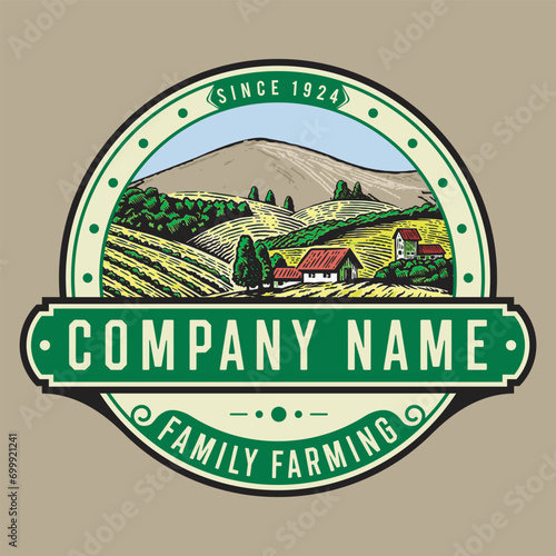 agriculture and organic farm logo emblem