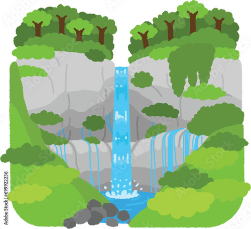 華厳の滝のイラスト