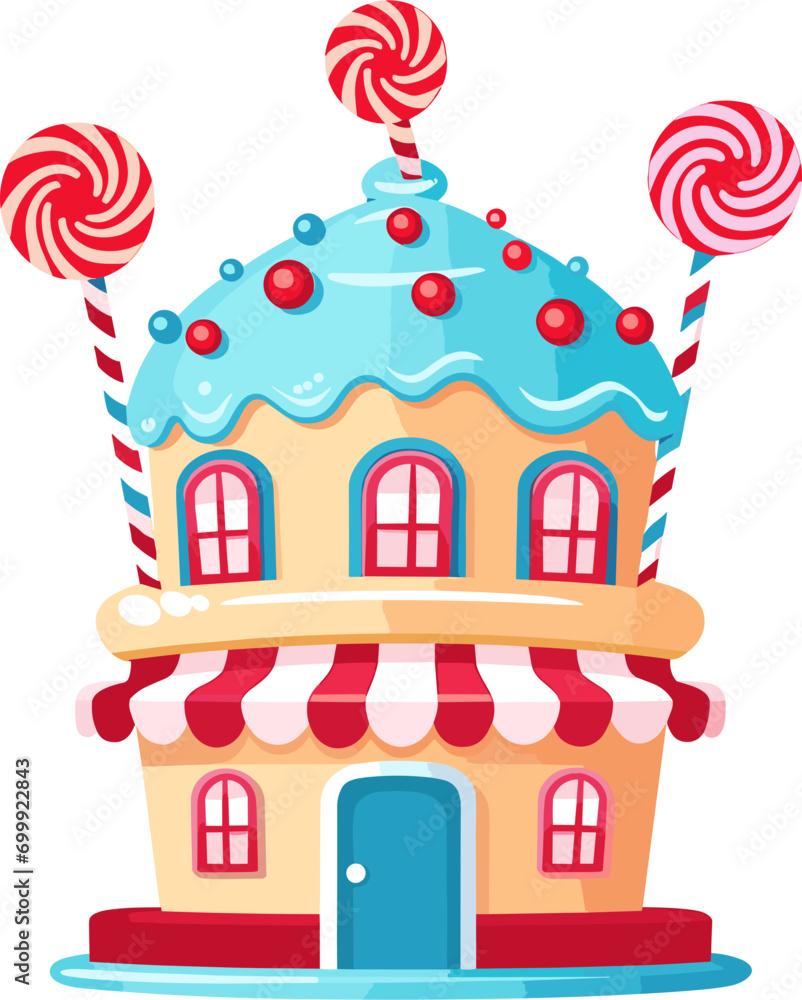 Obraz premium colorfull cake house with candy and sweet 