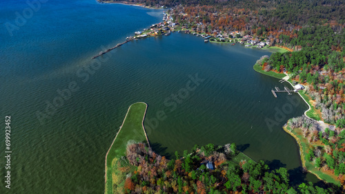 Aerial view of lake livingston state park, Texas, USA.- landscape images photo