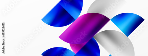 Minimalist geometric background featuring metallic round triangles, delivering sleek and modern visual aesthetic with emphasis on clean, metallic forms for wallpaper, banner, background, landing page