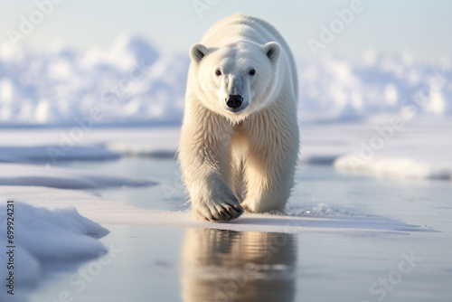 Cute polar bear walking © Sawai Thong