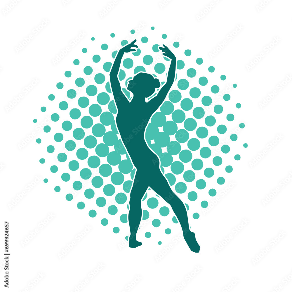 Silhouette of a ballet dancer female in pose. Silhouette of a ballerina in action pose. Silhouette of a ballet dancer female in pose. Silhouette of a ballerina in action pose.