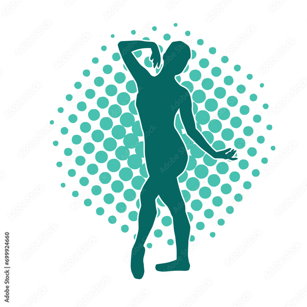 Silhouette of a ballet dancer female in pose. Silhouette of a ballerina in action pose. Silhouette of a ballet dancer female in pose. Silhouette of a ballerina in action pose.
