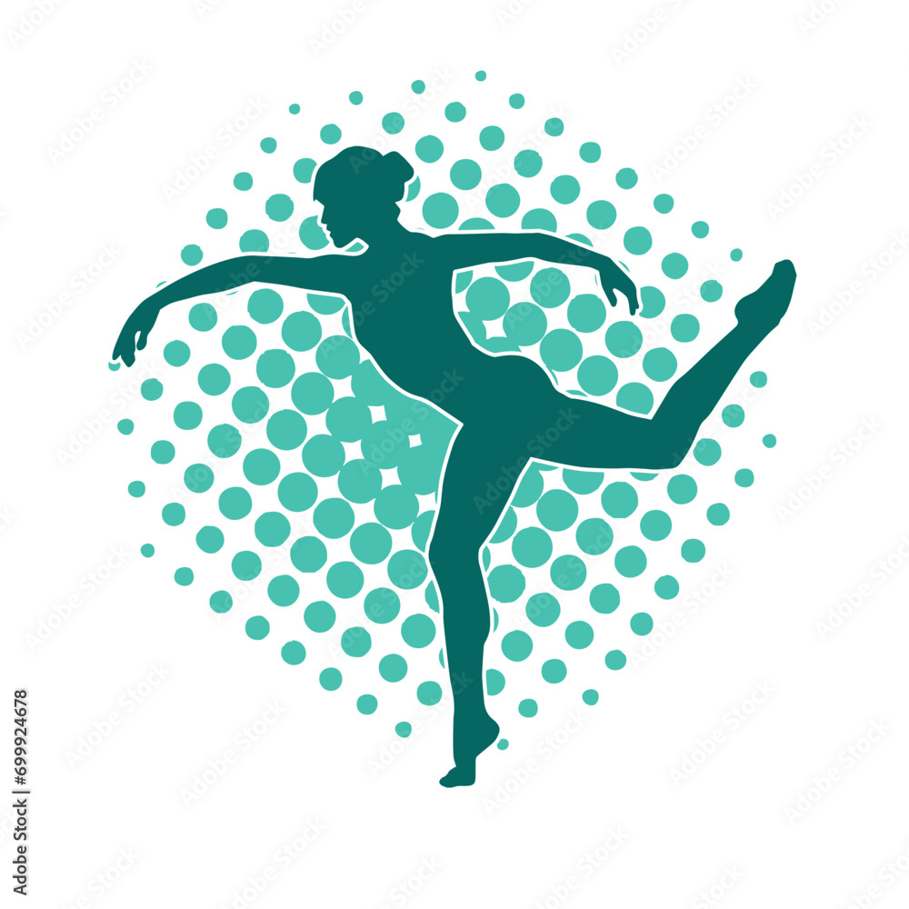 Silhouette of a ballet dancer female in pose. Silhouette of a ballerina in action pose. Silhouette of a ballet dancer female in pose. Silhouette of a ballerina in action pose.