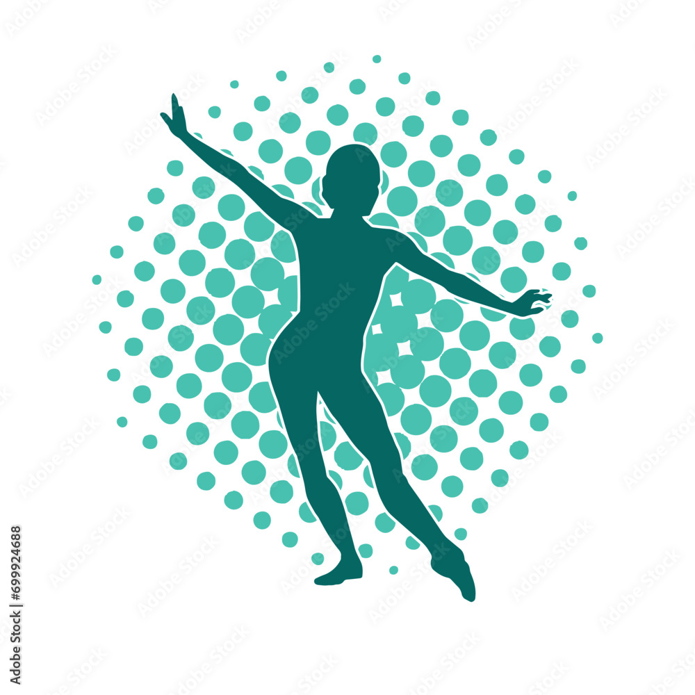 Silhouette of a ballet dancer female in pose. Silhouette of a ballerina in action pose. Silhouette of a ballet dancer female in pose. Silhouette of a ballerina in action pose.