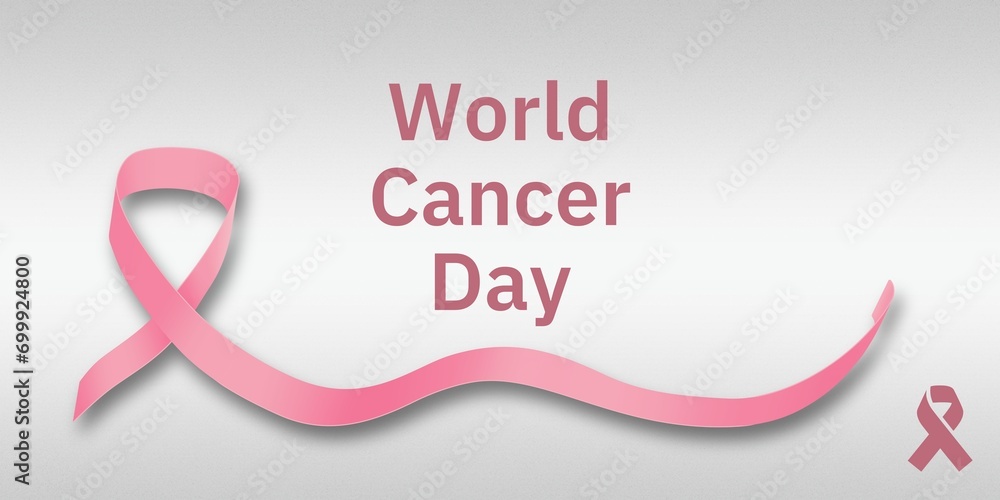 Pink, White Illustration World Cancer Day Banner Pink, White Illustration World Cancer Day Banner
