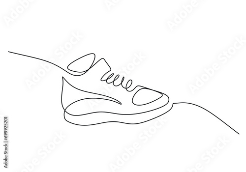 One continuous line drawing a pair of shoes boots