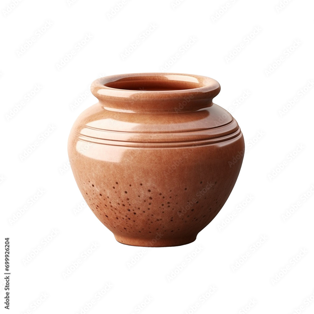 clay pot isolated on white