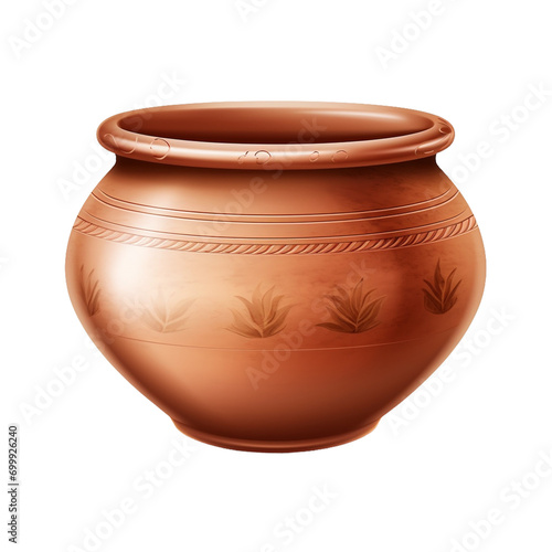 clay pot isolated on white background