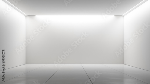 Empty modern interior with white wall  Minimal room design.