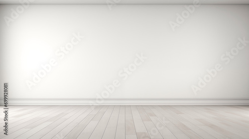 Empty modern interior with white wall, Minimal room design. photo