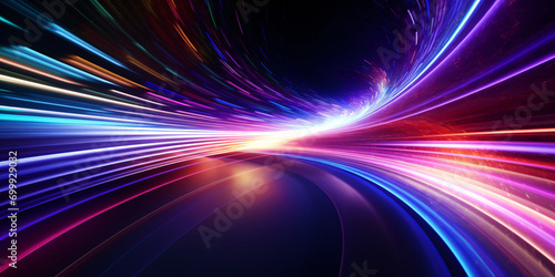 Abstract speed light background  glowing speed lines modern technology scene illustration