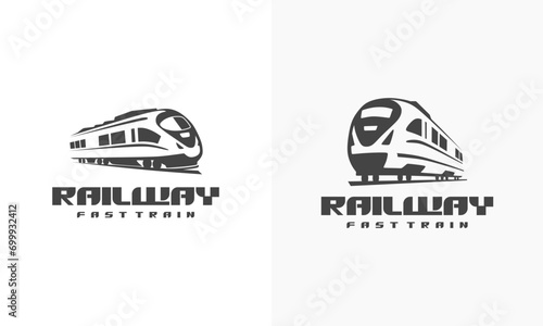 Futuristic Metro Railway Transport icon  Set of Fast Train logo designs concept vector