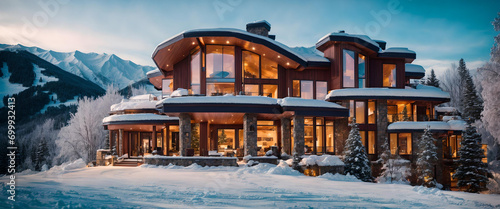 Luxury Mansion in Aspen, Colorado, Visualized Through Real Source. photo