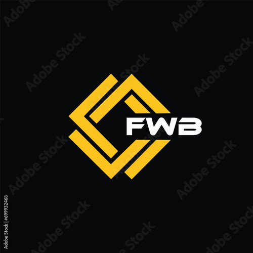 FWB letter design for logo and icon.FWB typography for technology, business and real estate brand.FWB monogram logo. photo