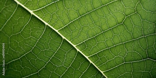 A close-up photograph of a leaf showing its texture, veins and minute details copy space