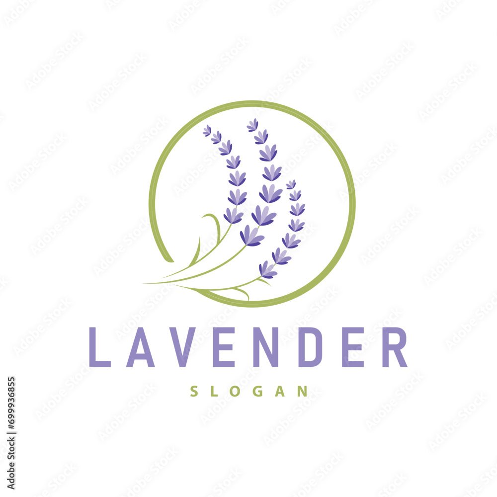 Lavender Logo Elegant Purple Flower Plant Illustration Floral Ornament Design Lavender Logo Elegant Purple Flower Plant Illustration Floral Ornament Design