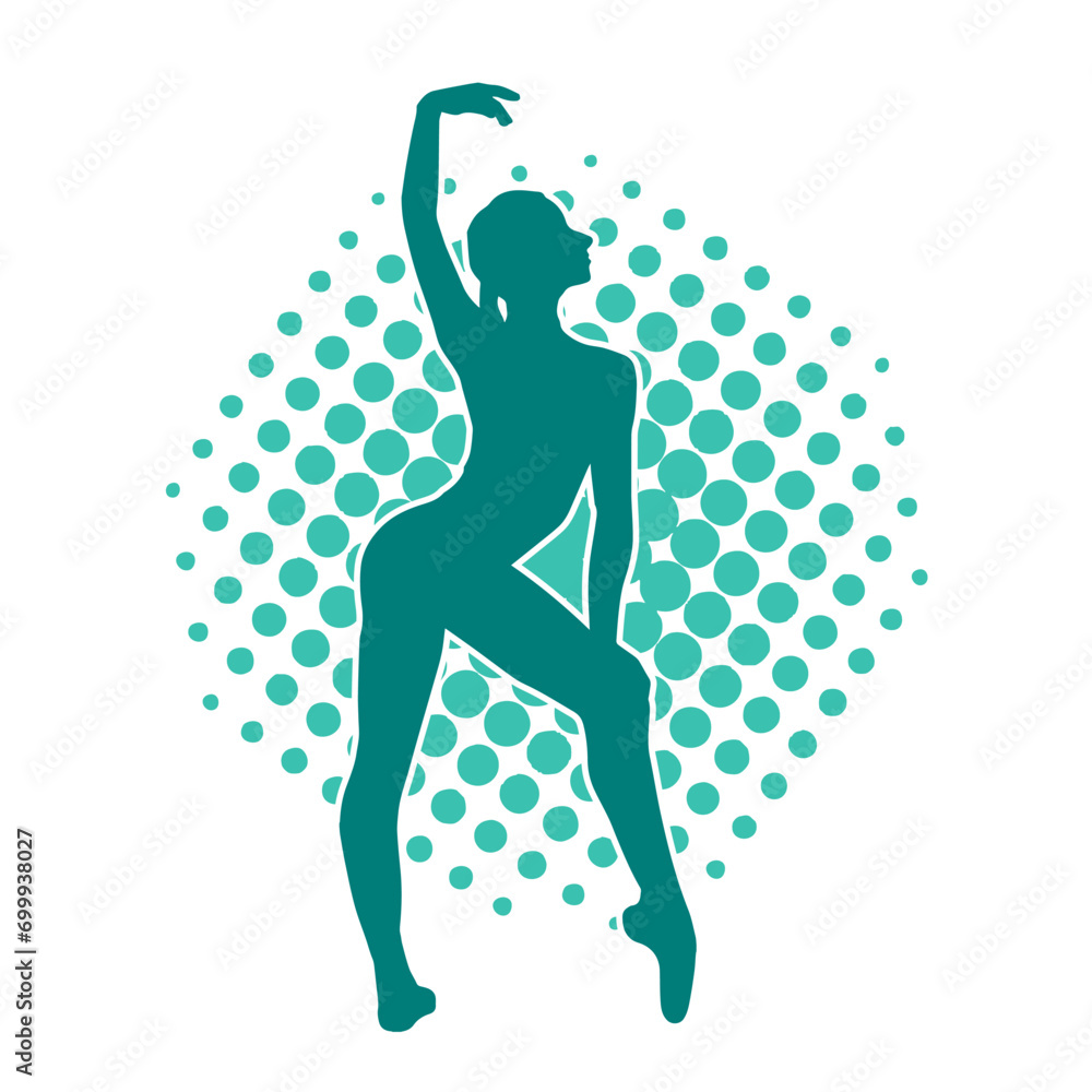 Silhouette of a ballet dancer female in pose. Silhouette of a ballerina in action pose. Silhouette of a ballet dancer female in pose. Silhouette of a ballerina in action pose.
