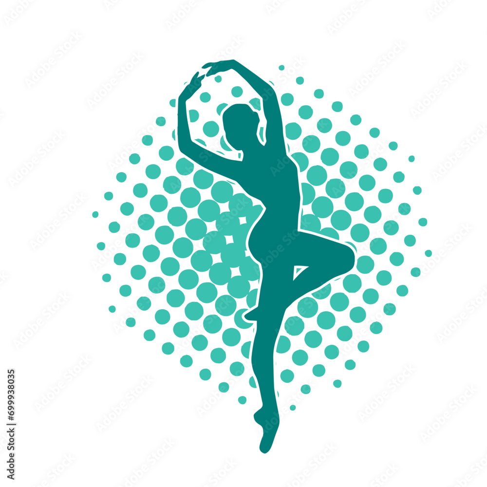 Silhouette of a ballet dancer female in pose. Silhouette of a ballerina in action pose. Silhouette of a ballet dancer female in pose. Silhouette of a ballerina in action pose.