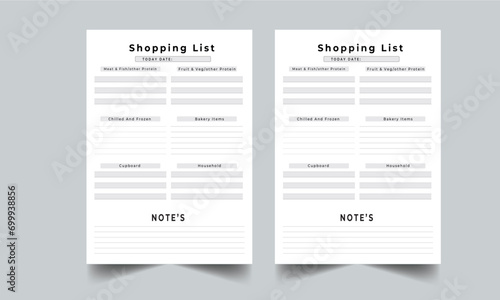 Shopping List design template layout  photo