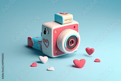  style icon 3d love share isolated camera icon 3D