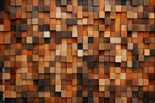 Assorted Wooden Square Tiles, Generative AI,