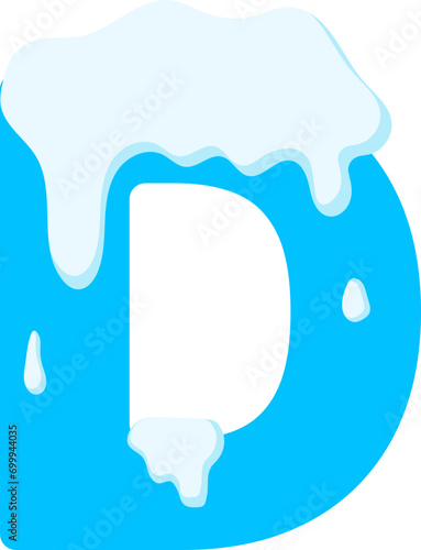 Snow Font Alphabet Letter D