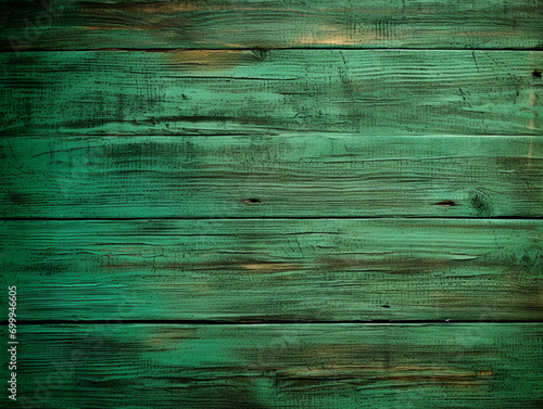 Green color wooden texture background - ai generative