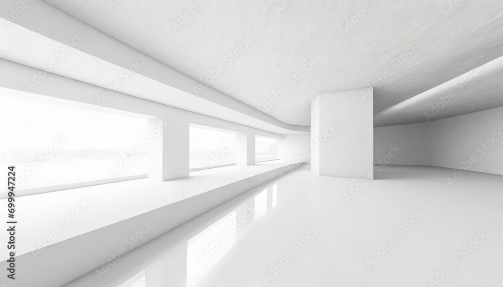 Fototapeta premium White empty corridor in a modern building.
