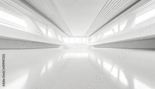 White empty corridor in a modern building.