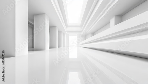 White empty corridor in a modern building. © hugo