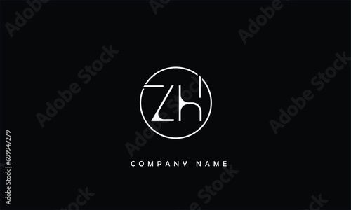 ZH, HZ, Z, H Abstract Letters Logo Monogram