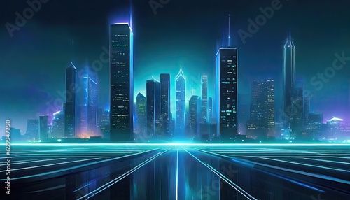 Abstract technology city skyline for futuristic.