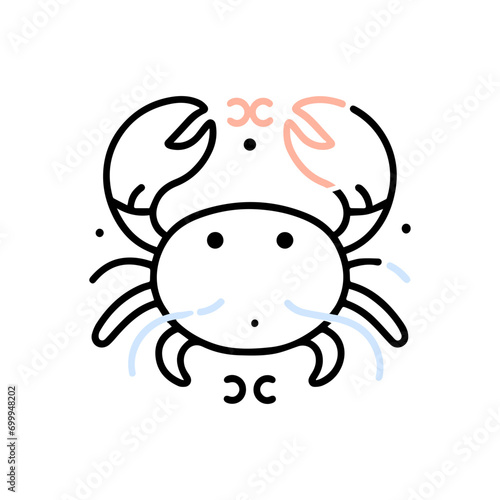 Minimal 12 Zodiac Cartoon Line Charater clipart