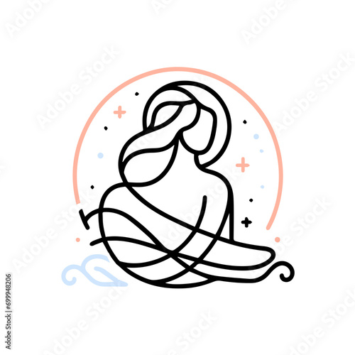 Minimal 12 Zodiac Cartoon Line Charater clipart