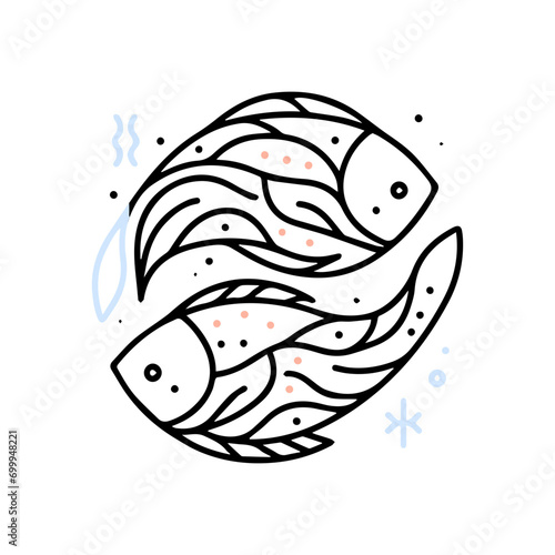 Minimal 12 Zodiac Cartoon Line Charater clipart