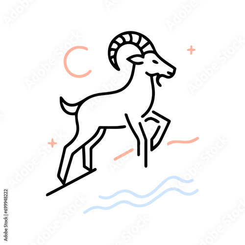 Minimal 12 Zodiac Cartoon Line Charater clipart