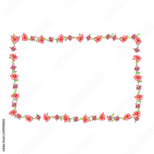 Wallpaper Mural floral rectangular frame . Light , bright, watercolor, summer wildflowers . isolated composition on a white background. for postcards, invitations. Torontodigital.ca