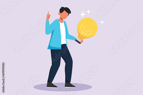 Thinking or solving problem concept. Colored flat vector illustration isolated.