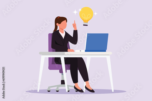 Thinking or solving problem concept. Colored flat vector illustration isolated.
