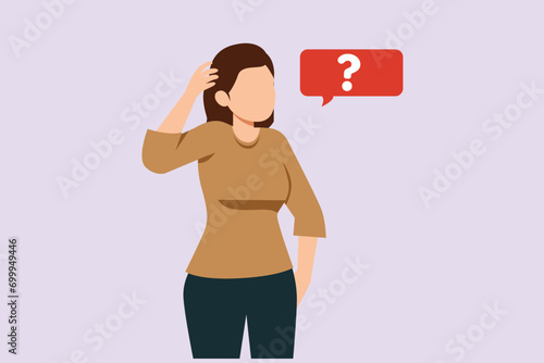 Thinking or solving problem concept. Colored flat vector illustration isolated.