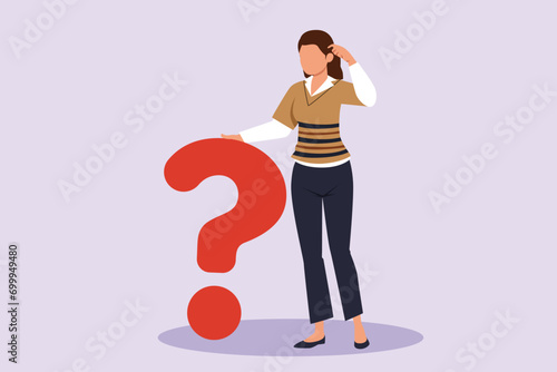 Thinking or solving problem concept. Colored flat vector illustration isolated.