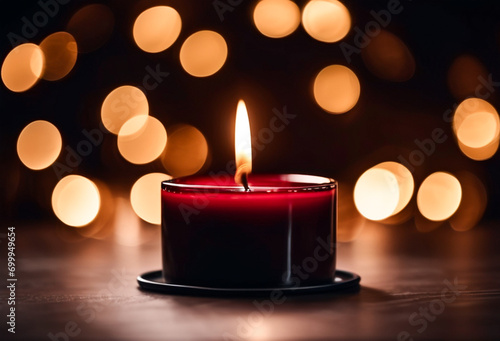red candle against a dark background