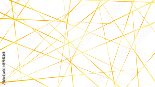 Elegant background material drawn with random straight lines. Abstract luxury golden geometric random chaotic lines with many squares and triangles shape background.