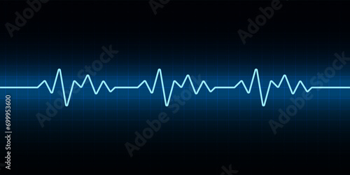 Heart rate graph. Heart beat. Ecg icon wave. Turquoise color. Sound wave line. Medical design. Eps10 vector illustration.